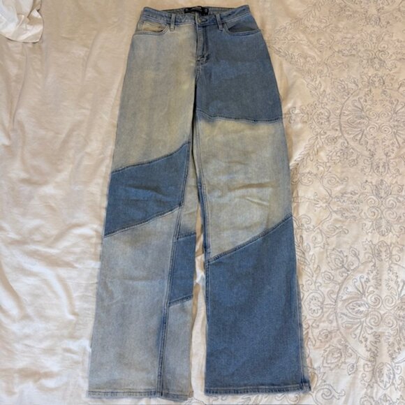Hollister Patchwork Jeans Women's Size 3 Denim Ultra High-Rise Mom Stretch 26x31 - Picture 4 of 11